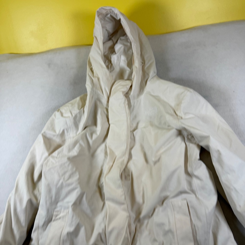 The North Face Womens Arctic Down Parka Jacket Cream 550 Fill Hooded XL